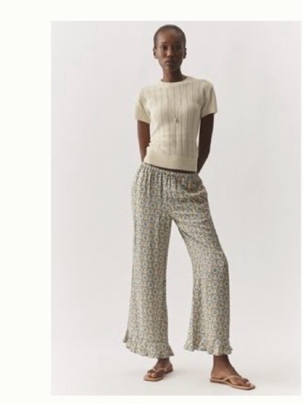 NWT Anthropologie Maeve wallpaper ruffle bottom pants